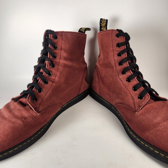 DR MARTENS Men’s Alfie Boot 13 EU 47 Red Canvas Air Wair High Top Shoe - Picture 3 of 9